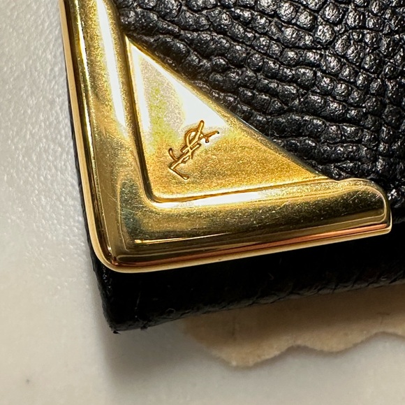 Vintage Yves Saint Laurent YSL Black Leather Cassandra Long Bifold Wallet EUC - Picture 3 of 16